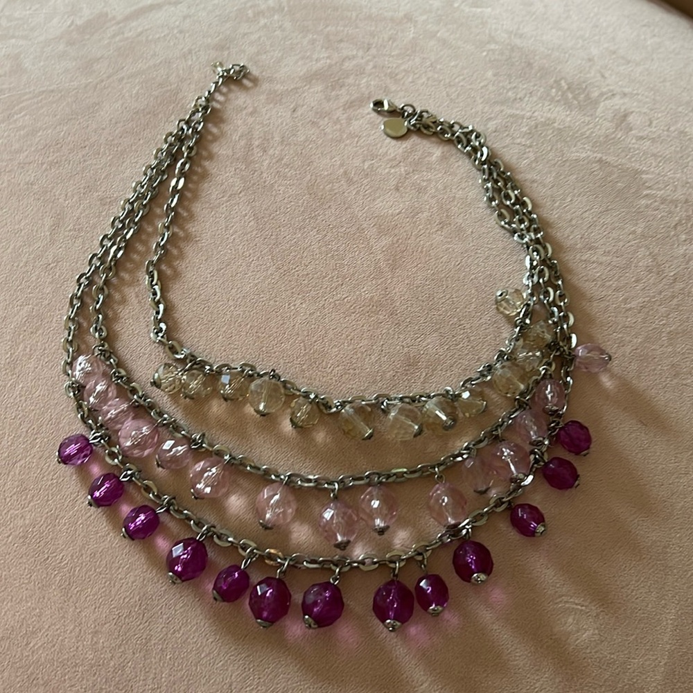 WHBM Statement Necklace. Purple lavender and clear.